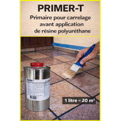 Primaire d'adhérence pour carrelage, avant l'application des résines polyuréthane
