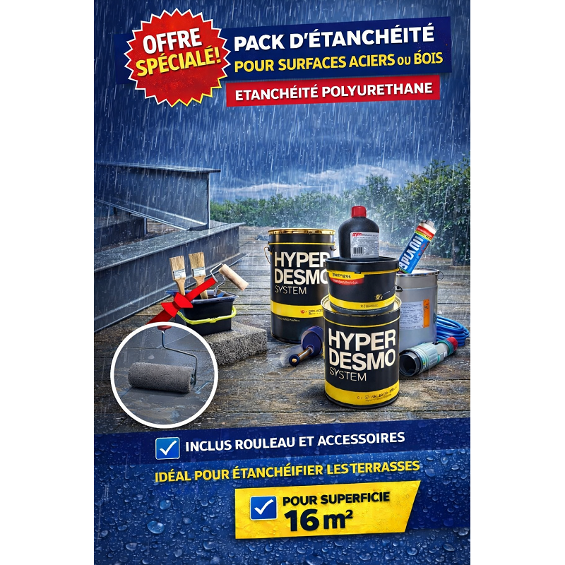 Pack d'étanchéité polyuréthane pour surfaces Aciers et Bois