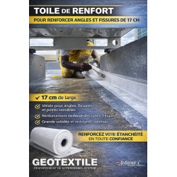 Toile de renfort -17 cm pour fissures et angles, prix au mètre