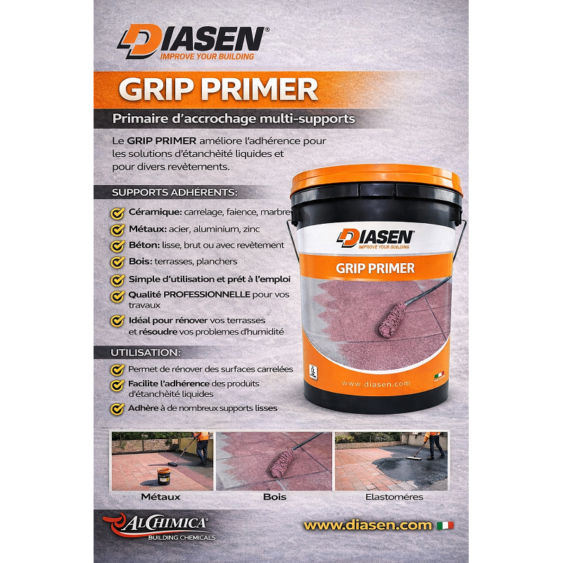 Grip Primer DIASEN  pour supports lisses et résine acrylique